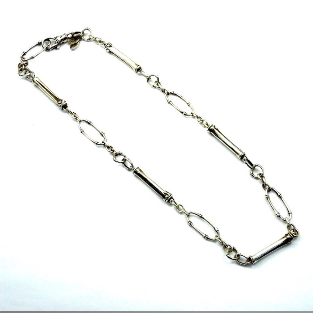 John Hardy Bamboo link necklace adjustable 18” - 19”. Sterling silver.